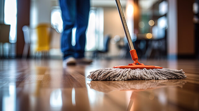 Mopping polished wood floors